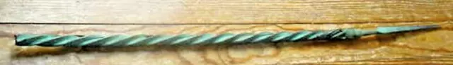 Antique 35" Twisted Copper Lightning Rod W/ Copper Point - As Found