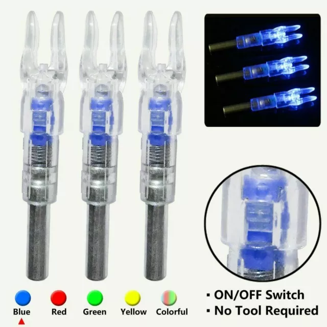 6/12Pc Lighted Nock for Archery Arrows with .244/6.2mm Inside Diameter Led Nocks 2