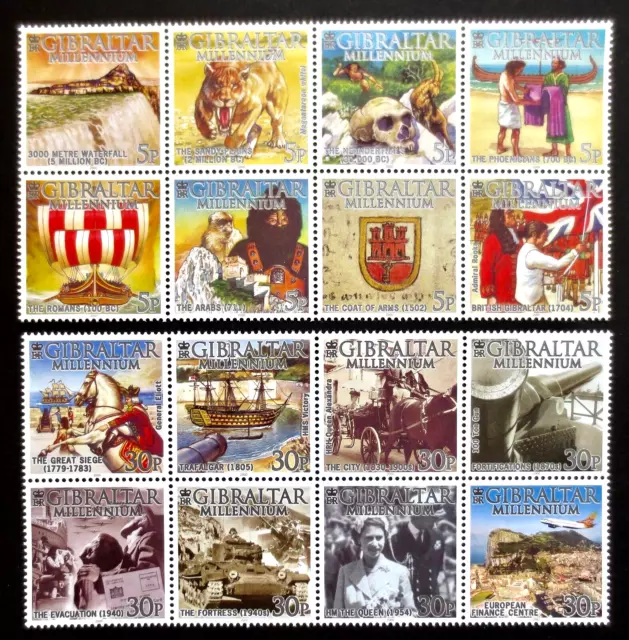 Gibraltar - 2000 - New Millennium - SG 916/931 - MNH Set - CV £10.40