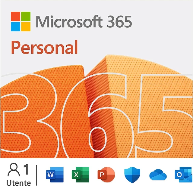 365 Personal - 1 Persona- per Pc/Mac/Tablet/Cellulari - Abbonamento Di 12 Mesi -
