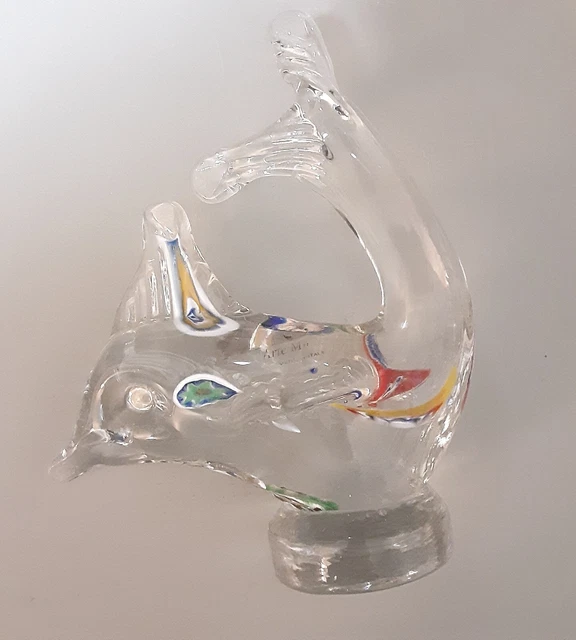 Murano Glass Fish Figurine Statue 6x5 Inch