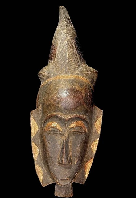 Autentica mano antica Bella maschera africana A Guro Mask Coast -6481