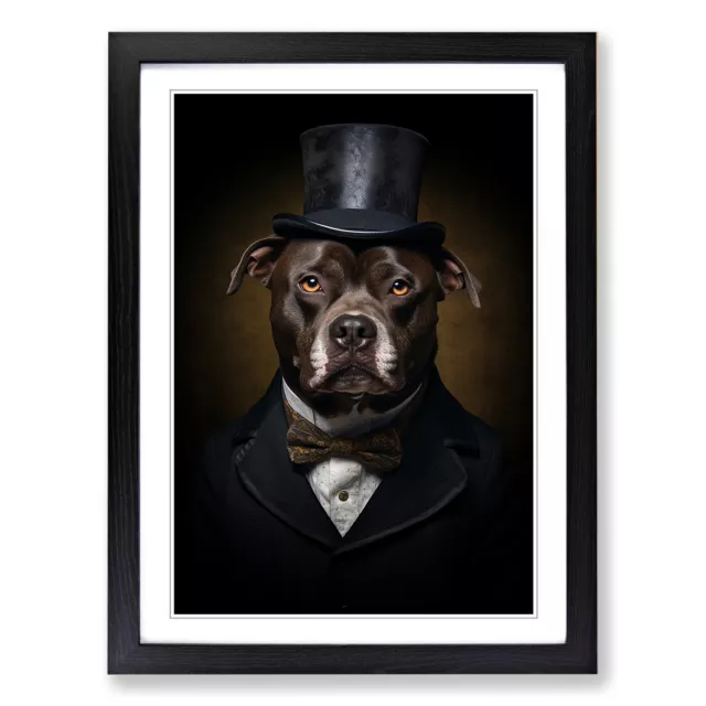 Staffordshire Bull Terrier Gothic Wall Art Print Framed Canvas Picture Poster