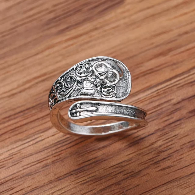 Bague Ancienne En Argent Massif 925 - Forme Serpent - Taille 56 - Occasion