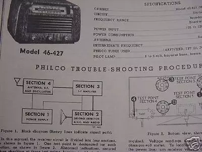 1919 ~ 1953 PHILCO Radio SERVICE MANUAL CD HUGE