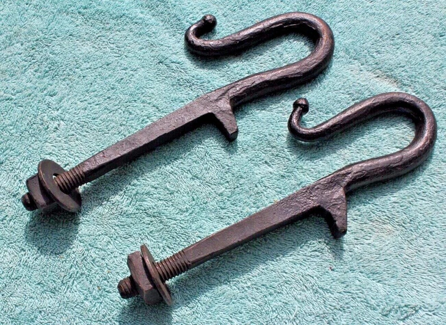 Antique Conestoga Covered Wagon Stay Chain Hooks Hand Forged Wrought Hardware
