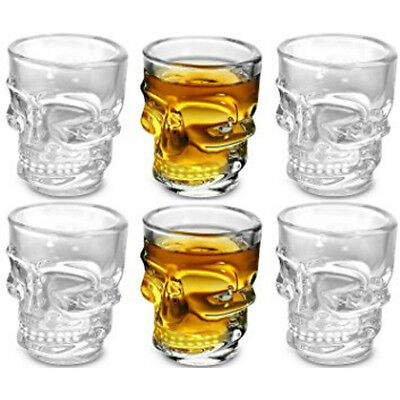 Skull Shot Bicchieri in vetro a forma di Teschio per cocktail shottini - 6 pezzi