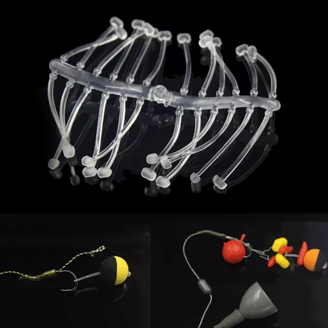 240pcs Clear Hair Rig Angeln Boilie Stopps Dumbell Bait Rig Karpfen Sto ZR