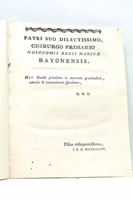 Livre Ancien Dissertation Sur Herpes Cause Traitement Monbalon Bayonne 1778