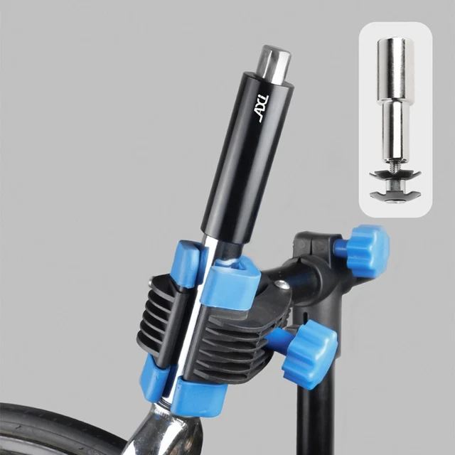 Black bike tool for installing front fork flower heart in bicycle head set