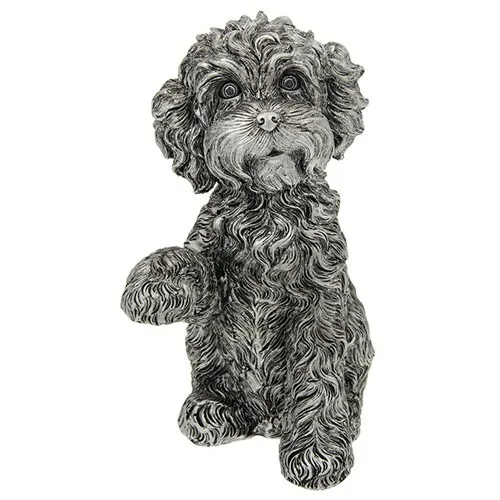 Shudehill Silver Cockapoo Ornament Large Paw Up Dog Figurine Gift