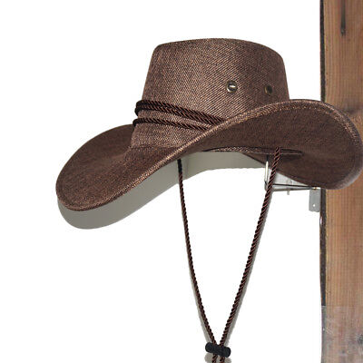 Cowboy Hat Rack Wall Mounted Coat Hat Hook Rack Hanger Holder Stand Home - Metal