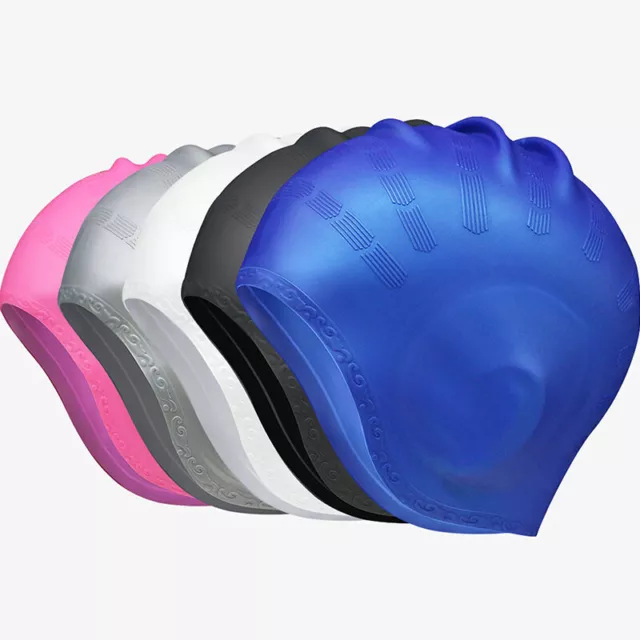 Adults High Elastic Swimming Caps Men Women Waterproof Swimming Pool Cap