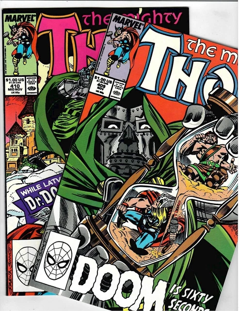 The Mighty Thor # 409 & 410 Marvel 1989 Battle's Dr. Doom! both in High Grade
