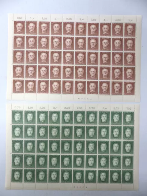 Briefmarken BRD 1954 Bogen Mi 200 & 201 postfrisch