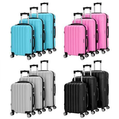 20/24/28" Trolley Case 3-in-1 Hardside Lightweight Spinner Luggage Bag Set w/TSA