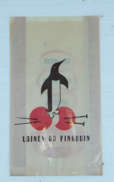 Ancienne Poche Papier Publicitaire Laines Pingoin Chaussettes Bas Nylon Stemm