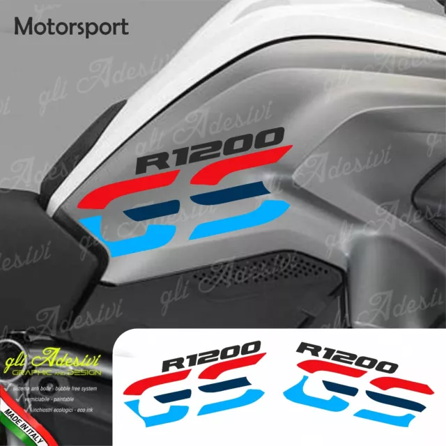Set Adesivi Fianco Serbatoio Moto BMW R 1200 gs LC Motorsport 2013 / 2016