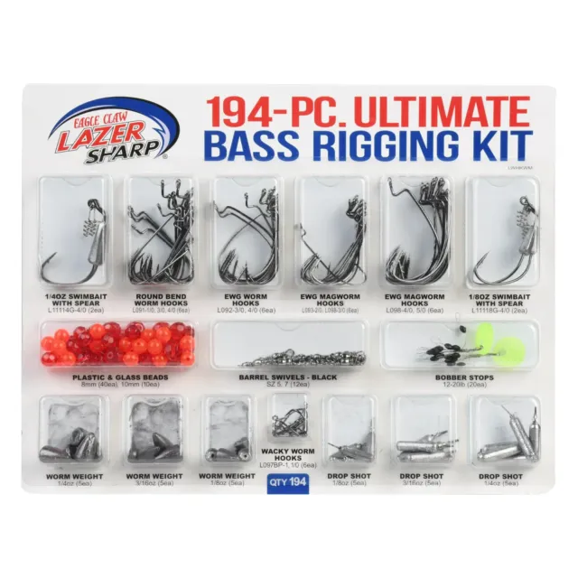 EAGLE CLAW 194 Piece Ultimate Bass Rigging Kit $19.95 - PicClick