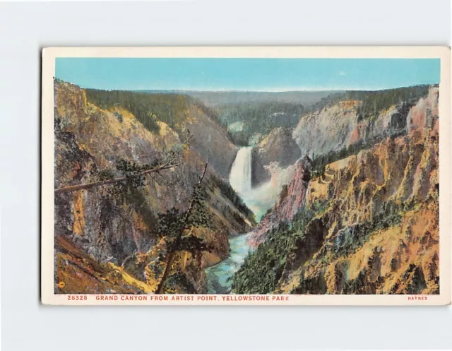 Postcard Grand Canyon from Artist Point Yellowstone Park Wyoming USA