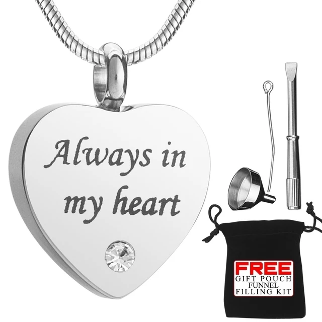 Cremation Ashes Urn Collar Corazón Colgante Joyería Para Memorial Locket Crystal