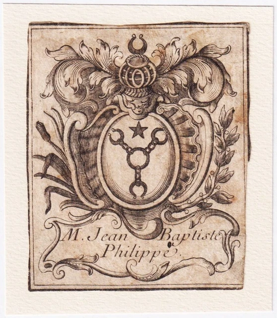 Ex-libris Gravure Ancienne Beauvau Touraine Poitou Lorraine - 18e Siècle - Bon état
