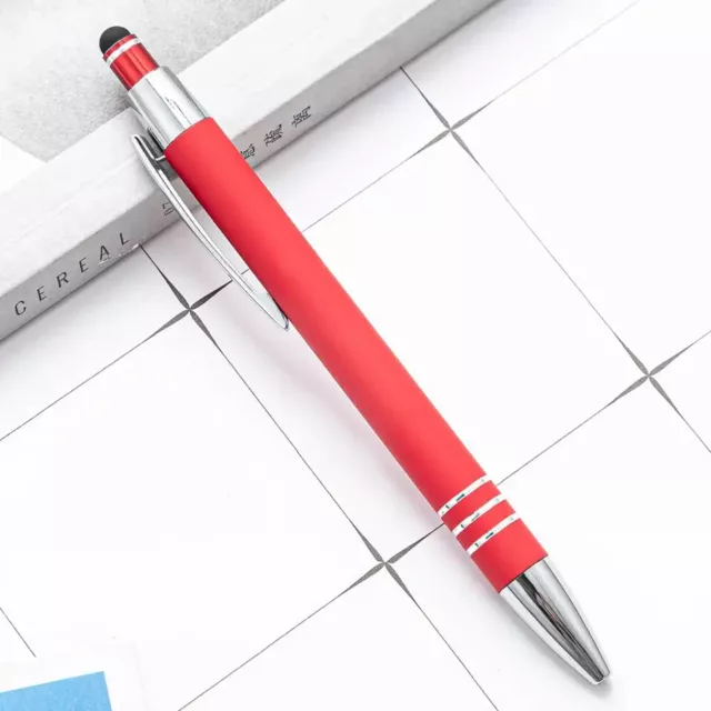 Metall Kugelschreiber Rot mit Wunsch Gravur Druckkugelschreiber Touch Pen