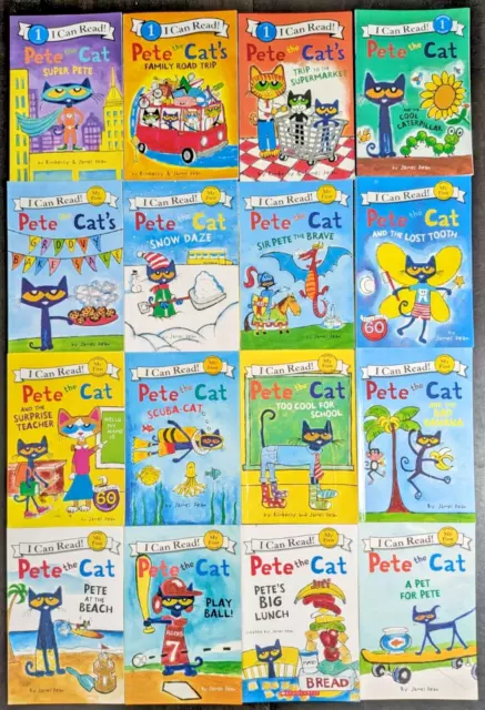 Pete The Cat Books I Can Read 16 Book Lot Children's Readers Paperback Reader