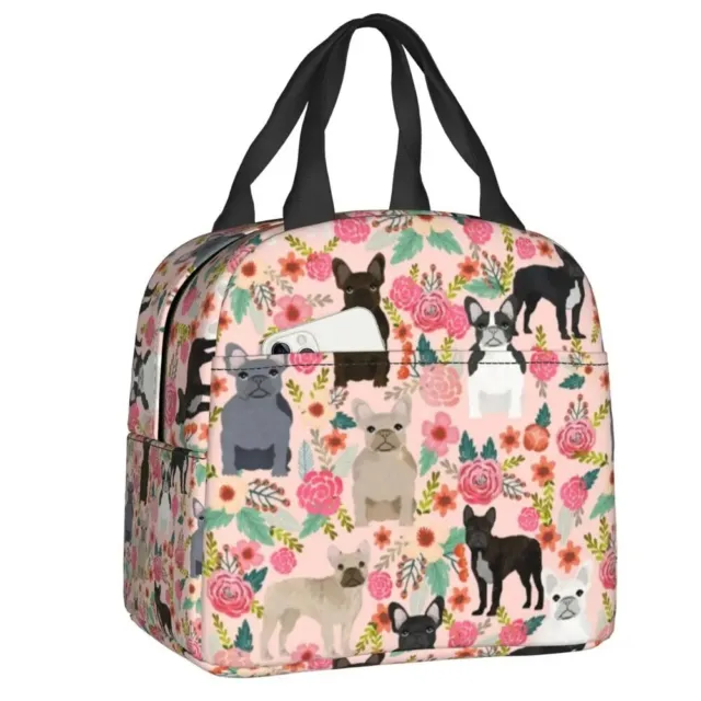 Men Women New Fashion Pet Dog French Bulldog Cooler Warm Insulated Lunch Bag