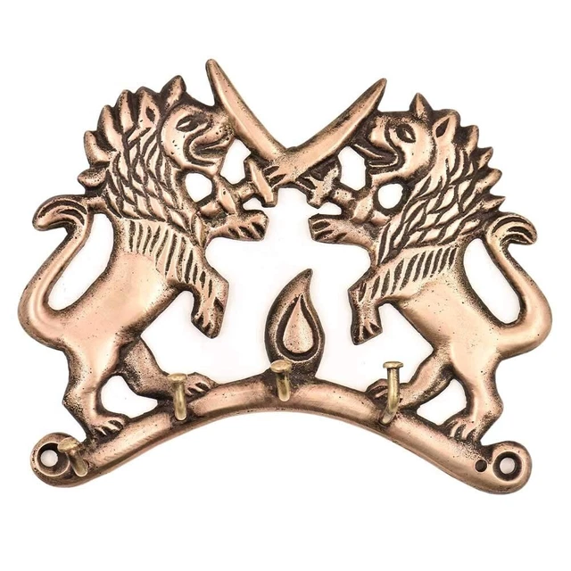 Brass Antique Wall Hooks Coat Hanger Key Holder Hook Lion Rack Vintage Hanging