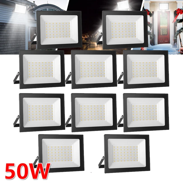 10 Stück 50W LED Fluter Flutlicht Außenlampe Scheinwerfer Baustrahler Kaltweiß