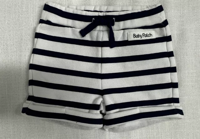 Baby Patch Gender Netural Navy & White Cotton Shorts Size 0 3 Months Boy Girl