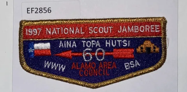 Boy Scout OA Flap Aina Topa Hutsi Lodge 60 1997 National Jamboree Alamo Area Cou