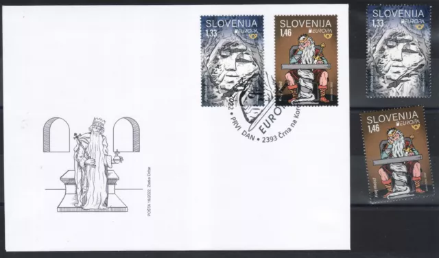 Slovenia 2022 FDC + MNH seria Europa CEPT Stories and Myths Giantess King Matjaz