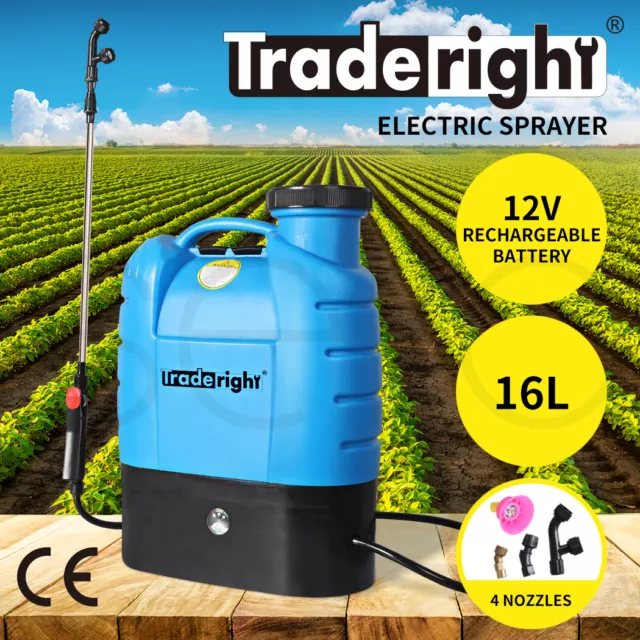 Traderight Electric Sprayer Rechargeable Battery Backpack Farm Garden Weed 16L