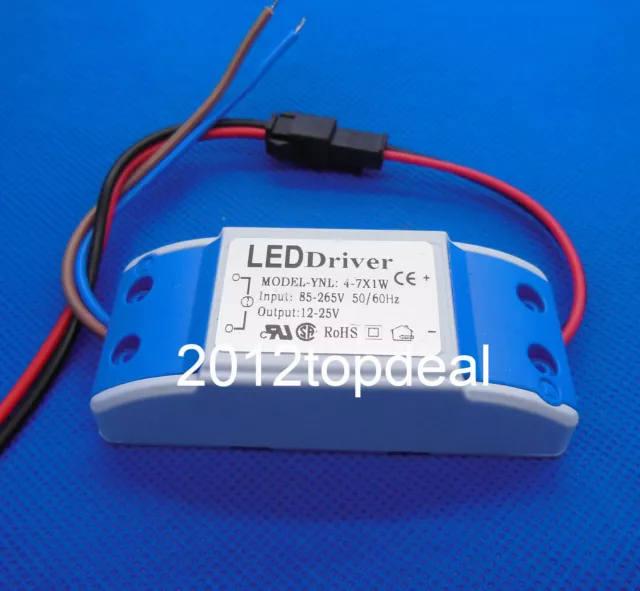 4-7x1w LED Power Driver Supply 300mA DC12-25V For 25pcs 1W High Power LED