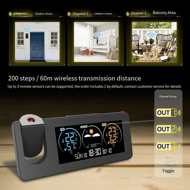 COMPACT SMART WEATHER Station Clock for Real Time Temperature and