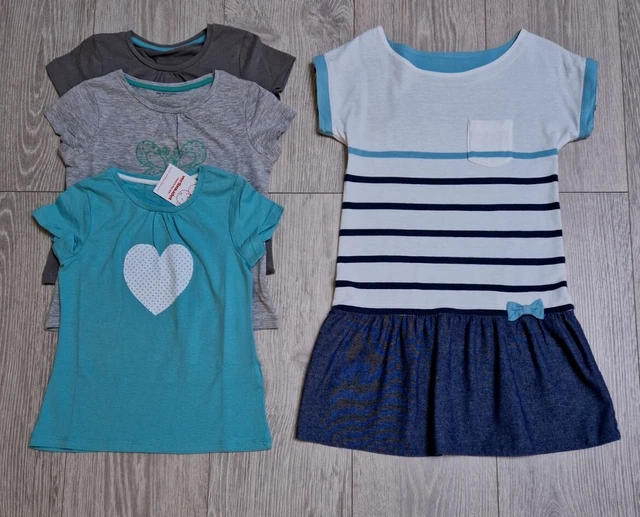 Girls VERTBAUDET Summer Clothes Bundle Tshirts and Dress Age 6 YRS