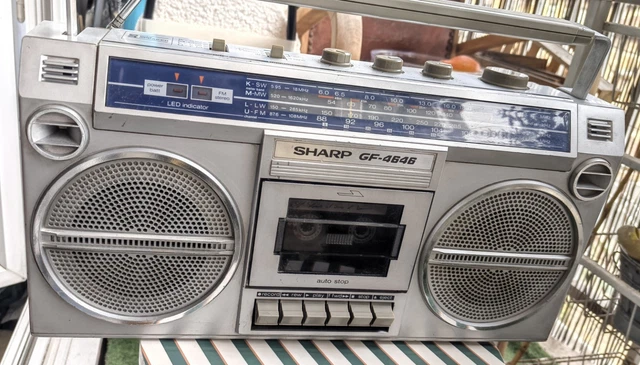 Poste Radio Double Lecteur De Cassette Philips 8678 Boombox Fonctionne