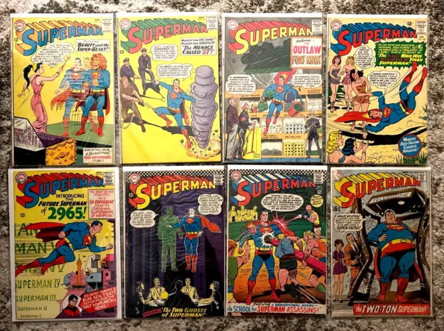1963-76  DC SUPERMAN Comic lot 27 total issues all bagged/boarded low-mid grade