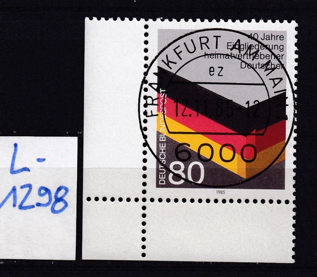 BRD - Mi 1265 - EST Vollstempel Frankfurt - gummiert - Eckrand - Ecke 3 - L1298
