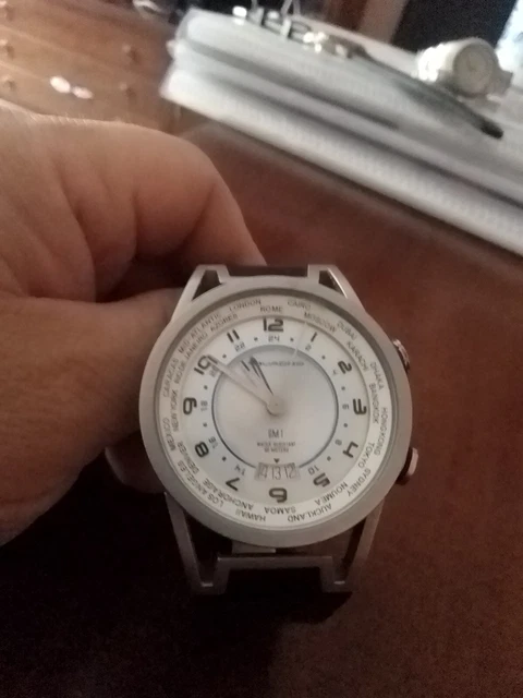 OROLOGIO GMT PIQUADRO Or1002Ww/Gr Acciaio Sabbiato Come Nuovo