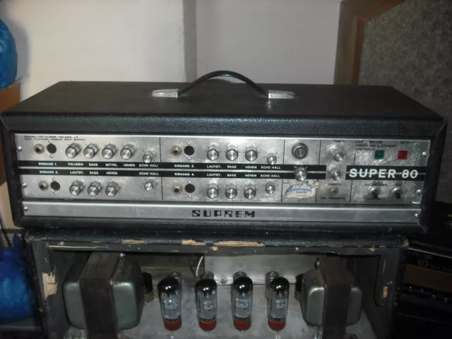 German Suprem Super 80 guitar bass organ valve amplifier tube amp head 60w EL34
