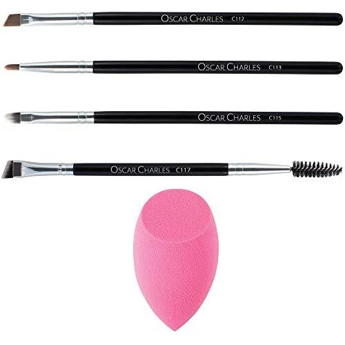 Oscar Charles 17 Pezzi: Set di pennelli per trucco professionale con frullatore 3