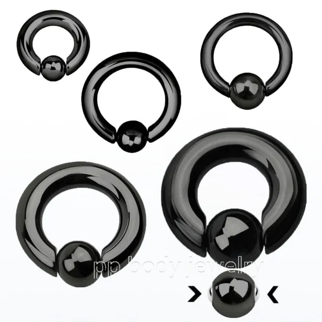 PAIR PVD 316L Surgical Steel Spring Loaded Captive Bead Ring Earring Septum Ring