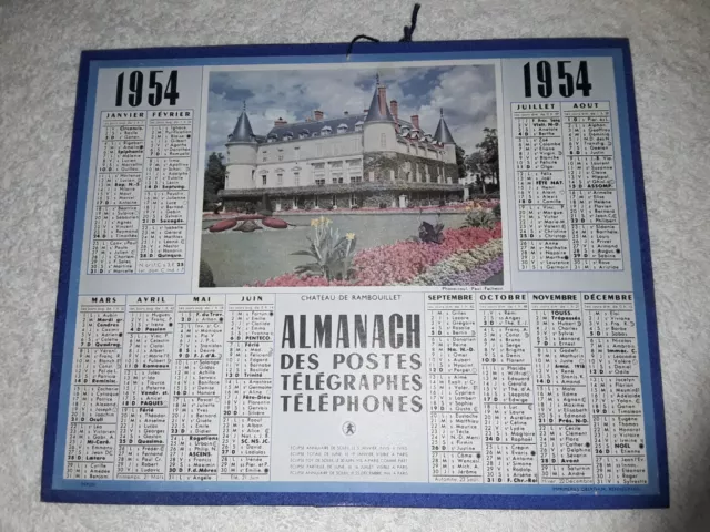 calendrier PTT - Almanach des postes 1954 - Rambouillet