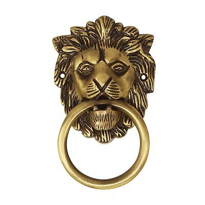 Handcrafted Brass Door Knocker Lion Face (Standard Size, Antique Finish) 1 pc