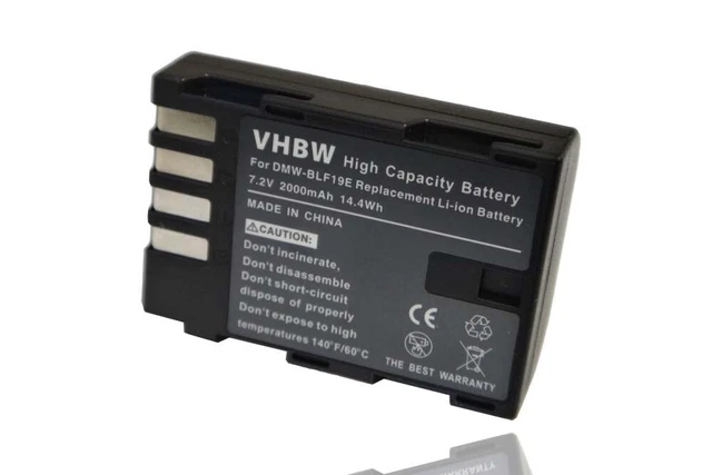 Batterie Rechange HOSAN DMW-BLF19 2000mAh - Compatible Lumix GH3, GH4, GH5, G9