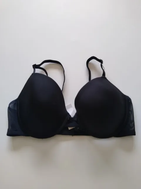 Secret Possessions Black & Nude Underwired Padded Balcony Cup Bra Size 38D
