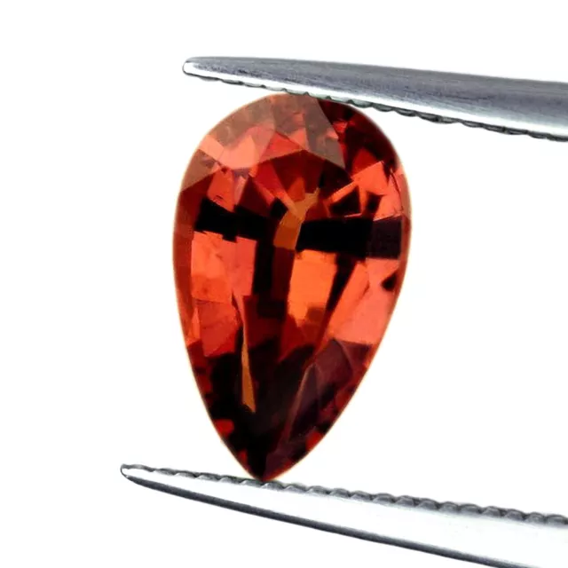 Top Notch Certified 0.64ct Natural Unheated Orange Sapphire VVS Clarity Pear